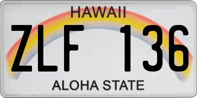 HI license plate ZLF136