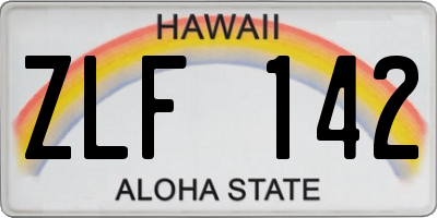 HI license plate ZLF142
