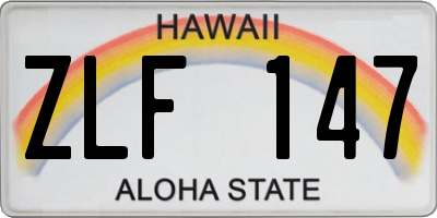 HI license plate ZLF147