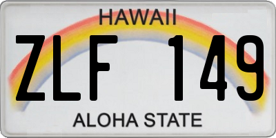 HI license plate ZLF149
