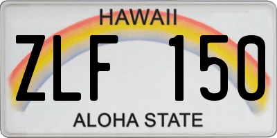 HI license plate ZLF150