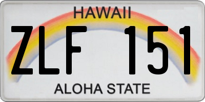 HI license plate ZLF151