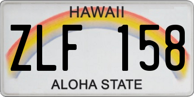 HI license plate ZLF158