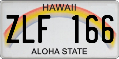 HI license plate ZLF166