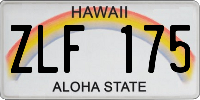 HI license plate ZLF175