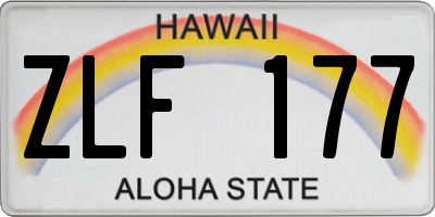 HI license plate ZLF177