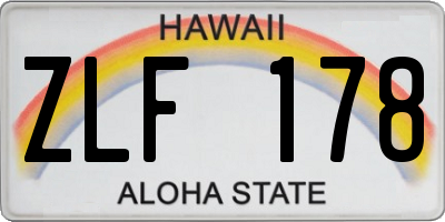 HI license plate ZLF178