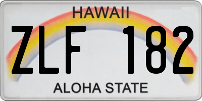 HI license plate ZLF182
