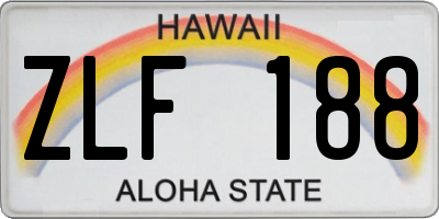 HI license plate ZLF188