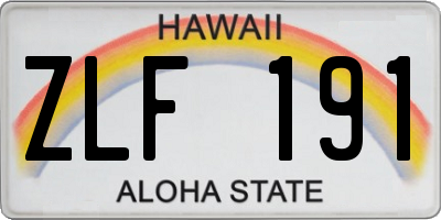 HI license plate ZLF191
