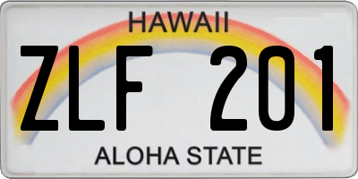 HI license plate ZLF201