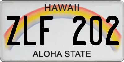 HI license plate ZLF202