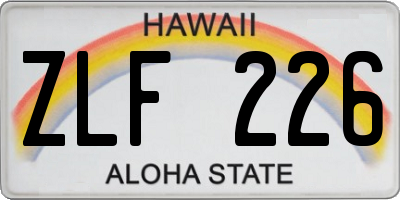 HI license plate ZLF226