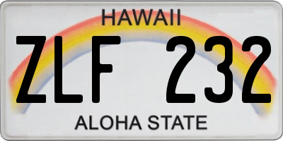HI license plate ZLF232