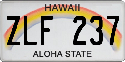 HI license plate ZLF237