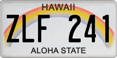 HI license plate ZLF241