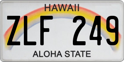 HI license plate ZLF249