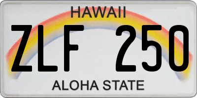 HI license plate ZLF250