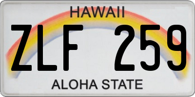 HI license plate ZLF259