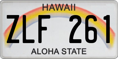HI license plate ZLF261