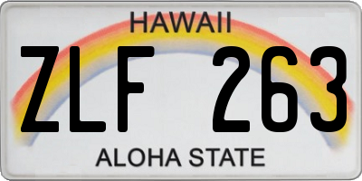 HI license plate ZLF263
