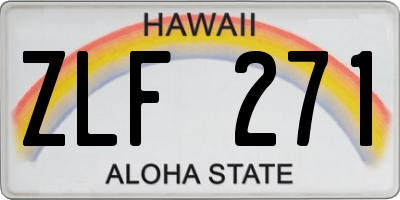 HI license plate ZLF271