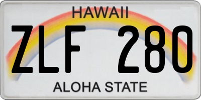 HI license plate ZLF280