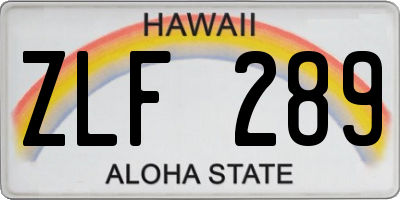 HI license plate ZLF289