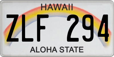 HI license plate ZLF294