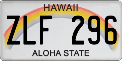 HI license plate ZLF296