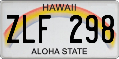 HI license plate ZLF298