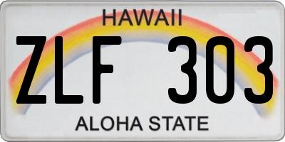 HI license plate ZLF303