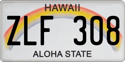 HI license plate ZLF308