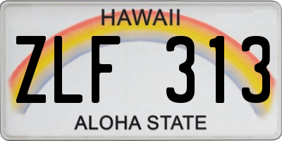 HI license plate ZLF313