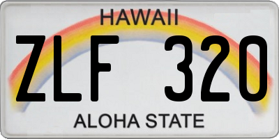 HI license plate ZLF320
