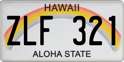 HI license plate ZLF321