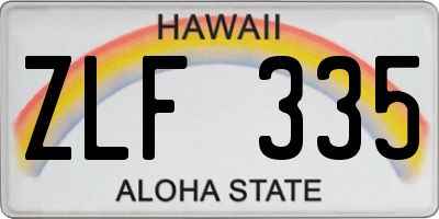 HI license plate ZLF335