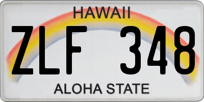 HI license plate ZLF348