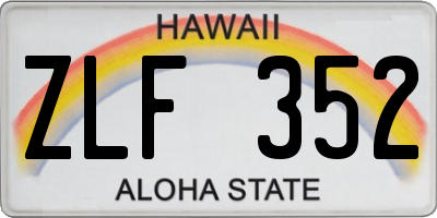 HI license plate ZLF352