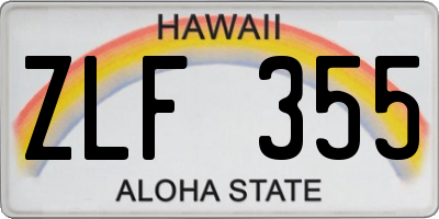 HI license plate ZLF355