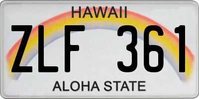 HI license plate ZLF361