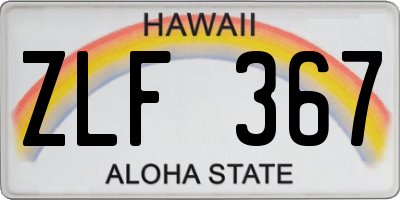 HI license plate ZLF367
