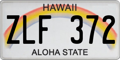 HI license plate ZLF372