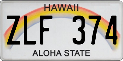 HI license plate ZLF374