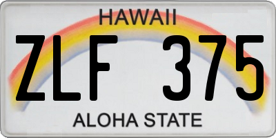 HI license plate ZLF375