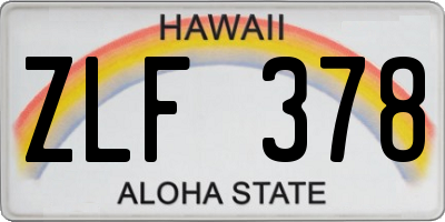 HI license plate ZLF378