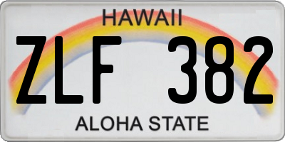 HI license plate ZLF382