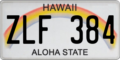 HI license plate ZLF384
