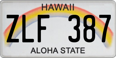 HI license plate ZLF387