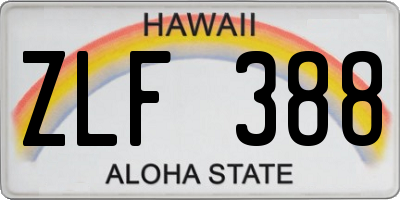 HI license plate ZLF388